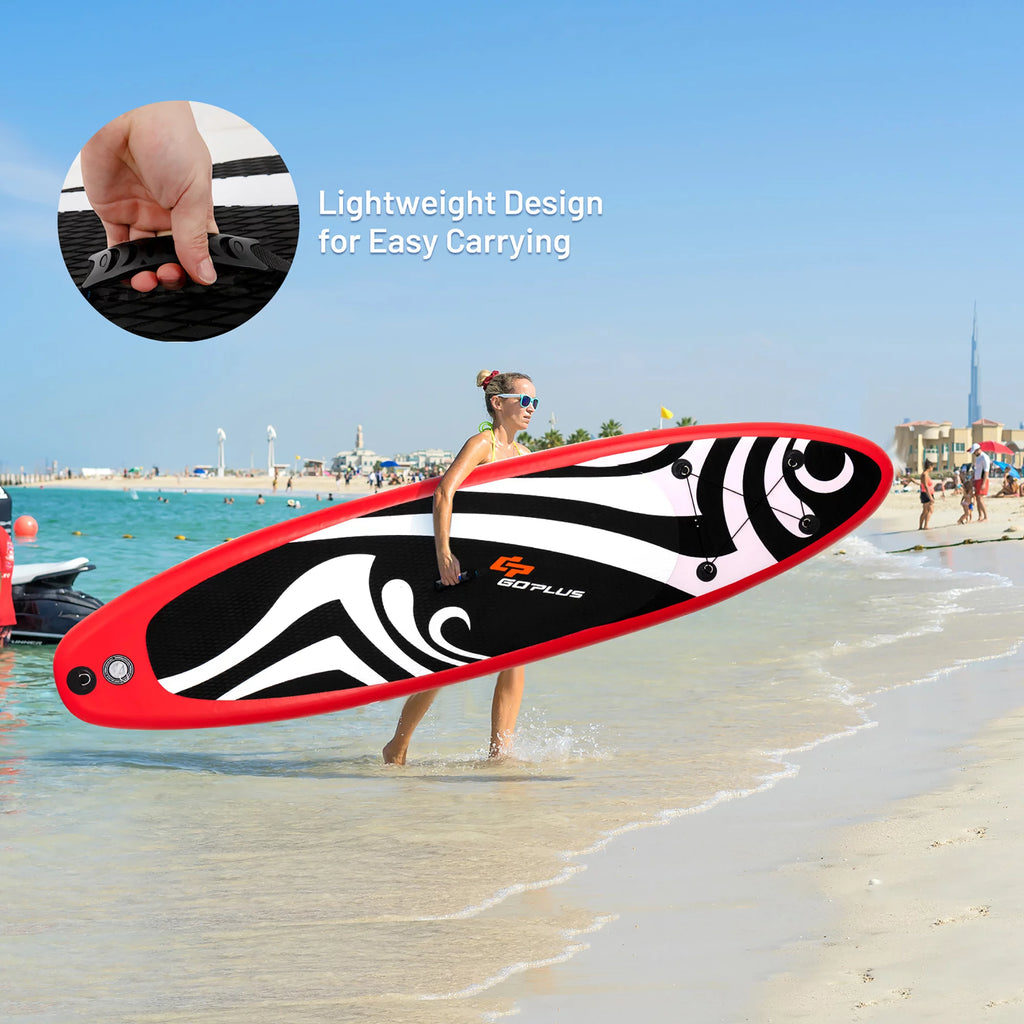 11' Inflatable Stand Up Paddle Board with Bag Paddle Pump Red O103556