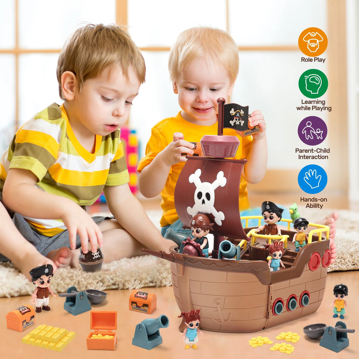 Brown Pirate Boat Toys Z392227