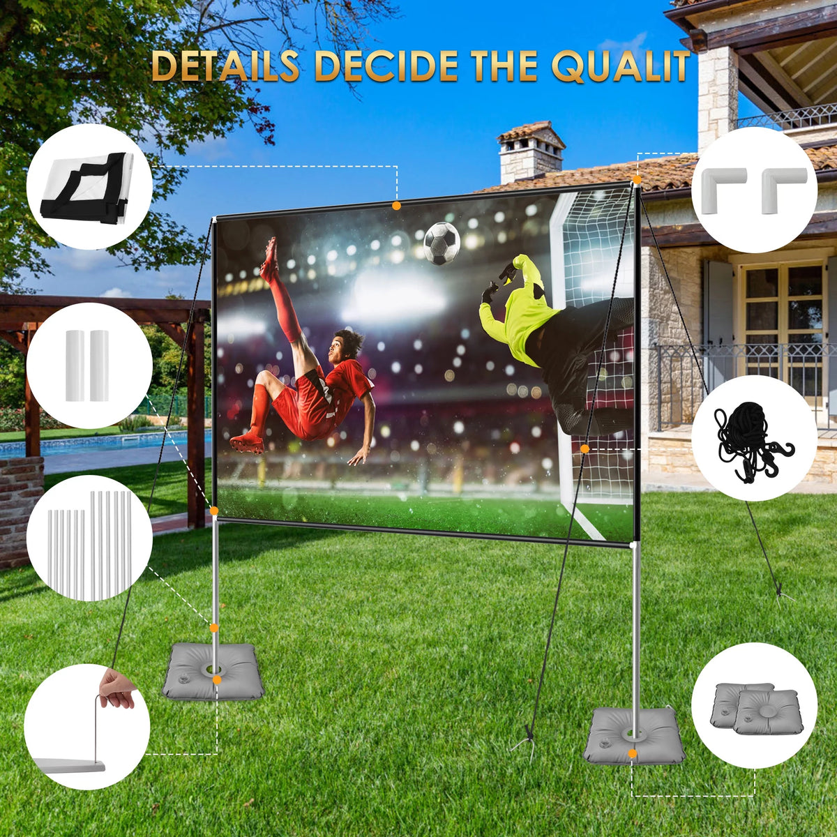 100inch Portable Projector Screen with Stand Q842
