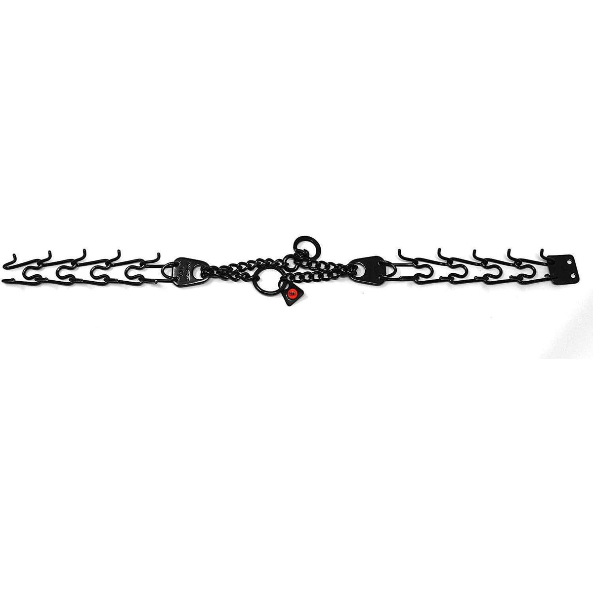 Black Stainless Steel Prong Dog Training Collar with Swivel E6248