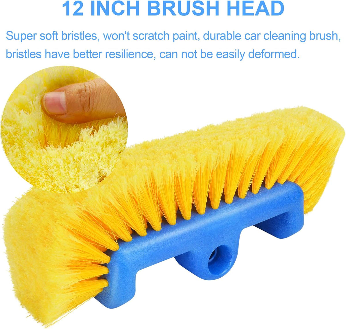 11.5 Foot Telescopic Flow Through Car Wash Brush Soft Bristles Pack of 2 C86285