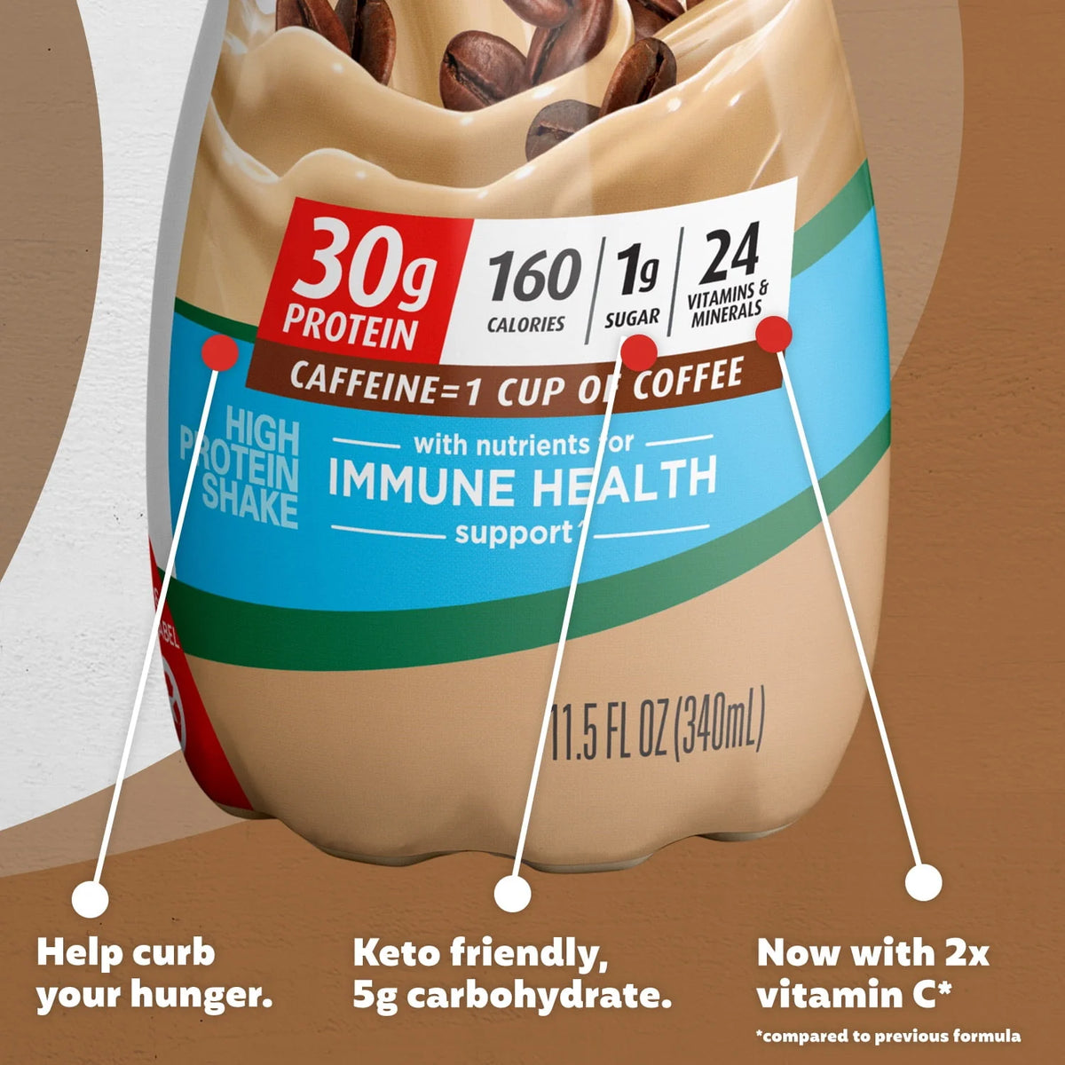 Cafe Latte Protein Shake 11.5 fl oz 12 Ct B38424