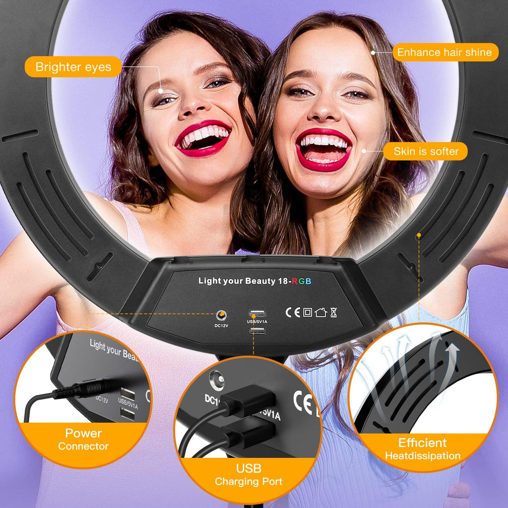 18 inch RGB Ring Light with Tripod Stand R98708
