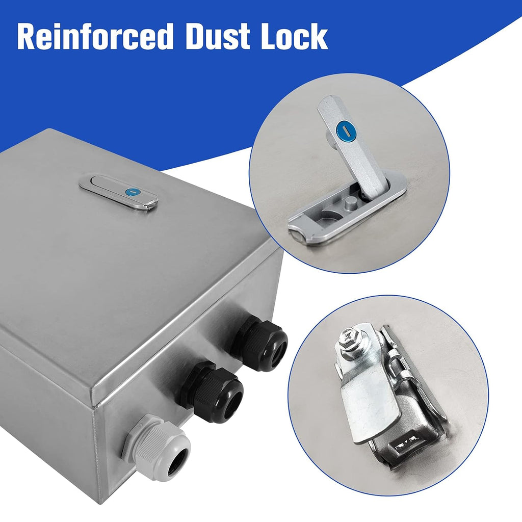 304 Stainless Steel IP65 Waterproof Junction Box with Lock A13175