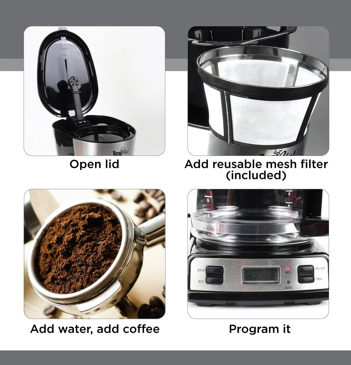 12 Cup Programmable Coffee Maker with Reusable Filter B4070