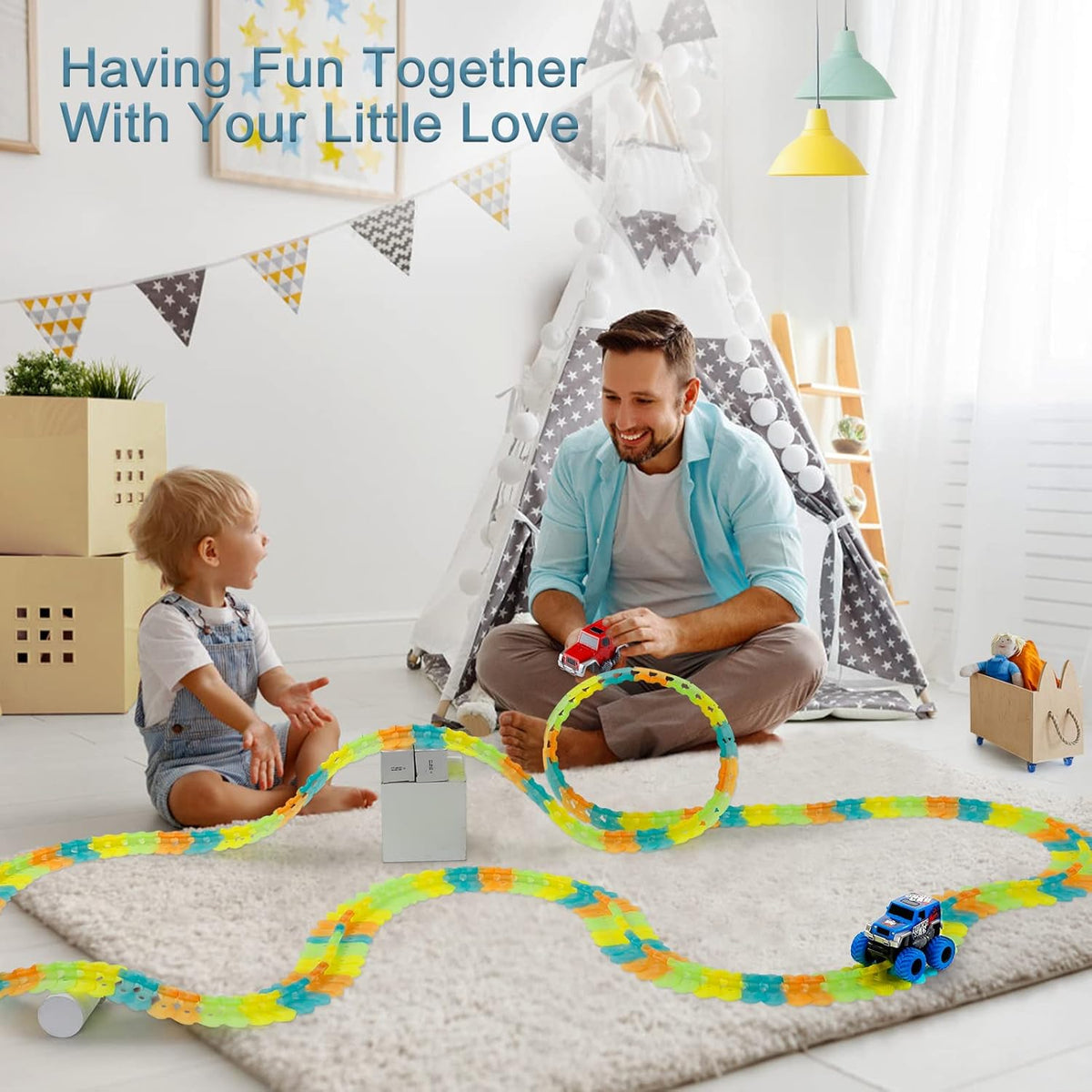 Magic Track Toy Electric Train 216Pcs Flexible Track Car N91771
