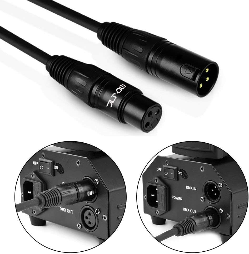 25 ft 3 Pin XLR Male to Female DMX Cable, 4 Pack J221299