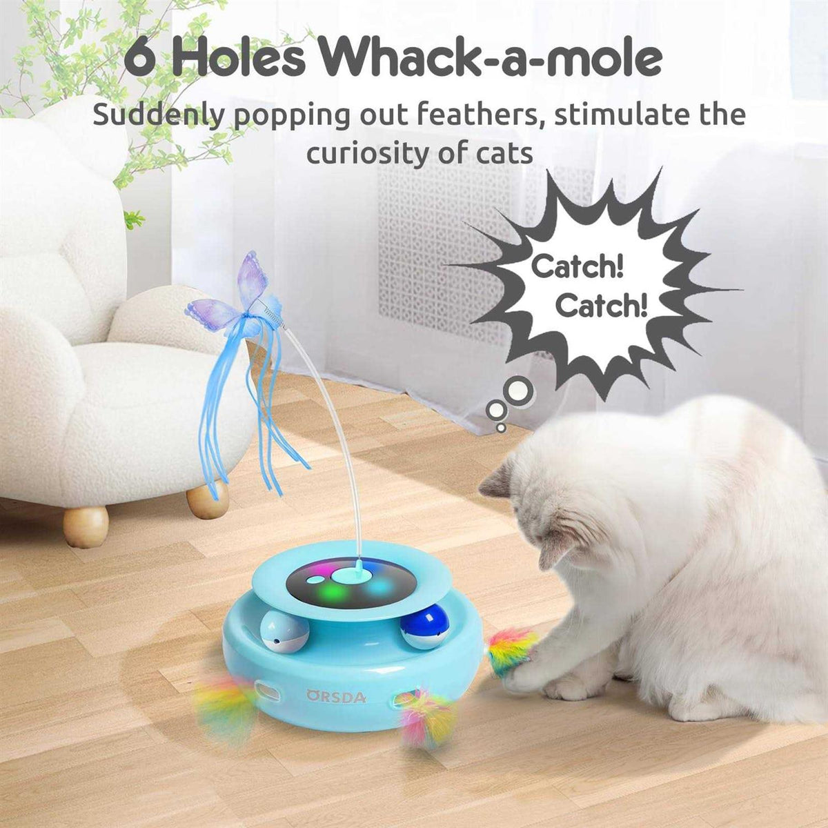 3-in-1 Rechargeable Interactive Cat Toys Z7198