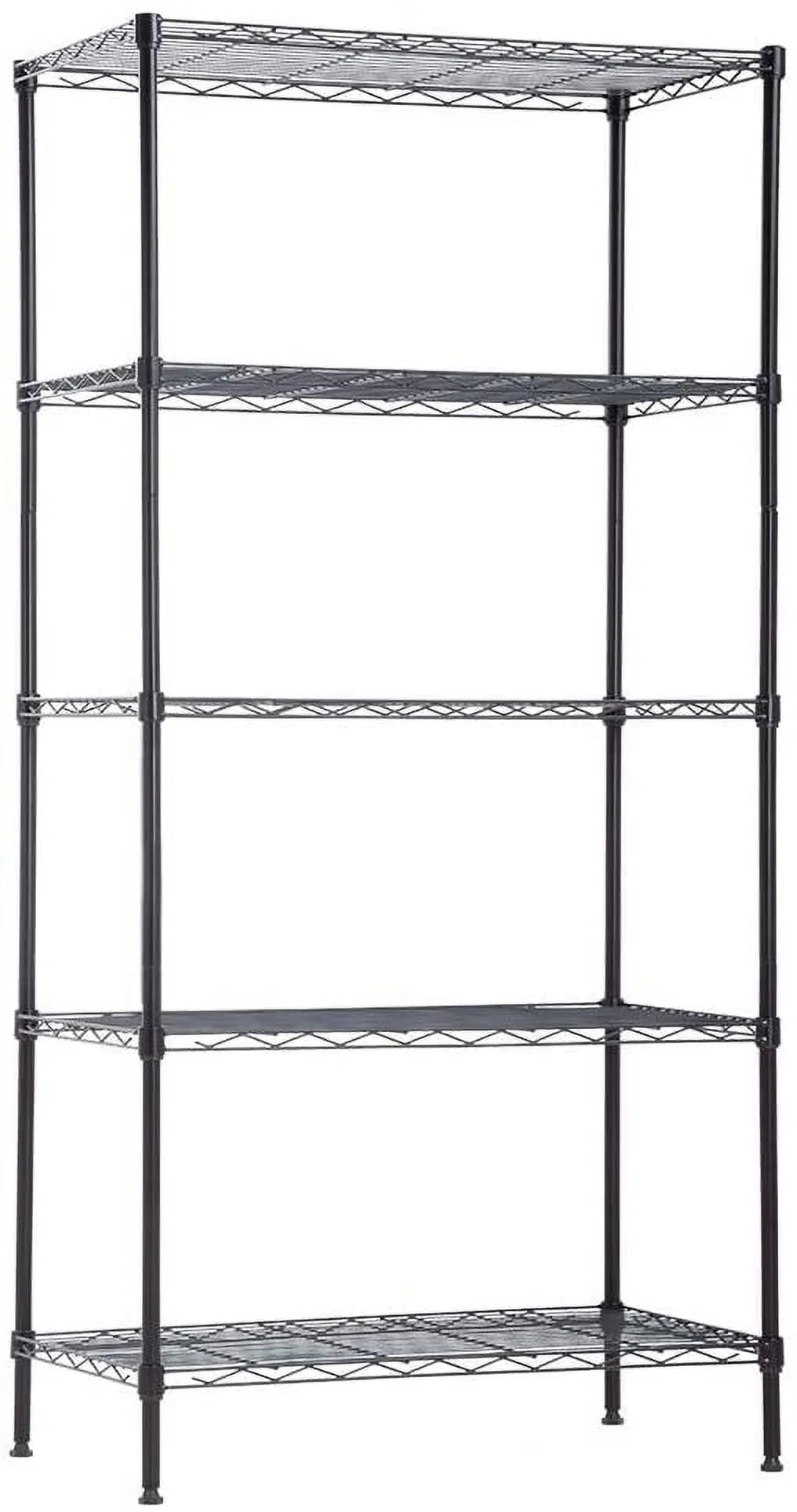 5-Shelf Black Metal Freestanding Shelves X17225