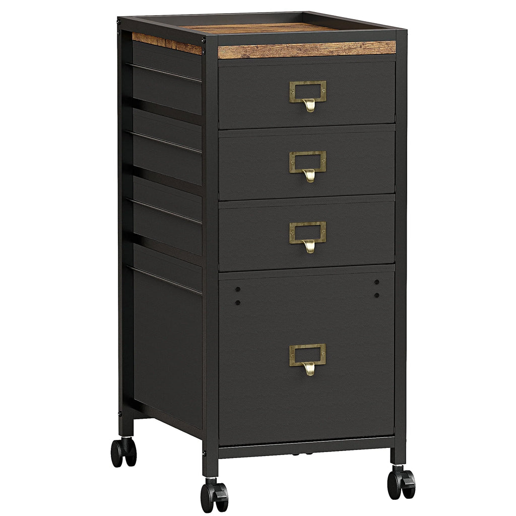 4 Drawer Black Fabric File Cabinet G588977