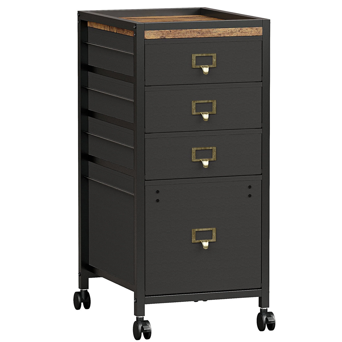 4 Drawer Black Fabric File Cabinet G588977