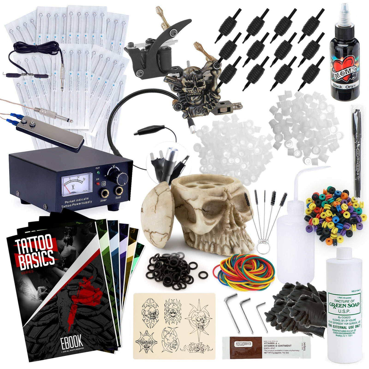 Tattoo Kit 2 Machine Skull Set V19867
