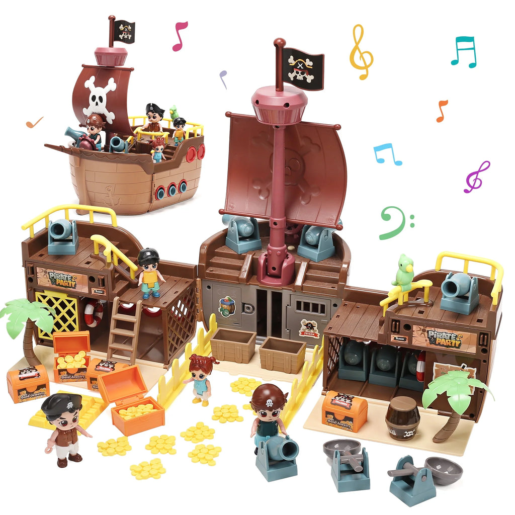 Brown Pirate Boat Toys Z392227