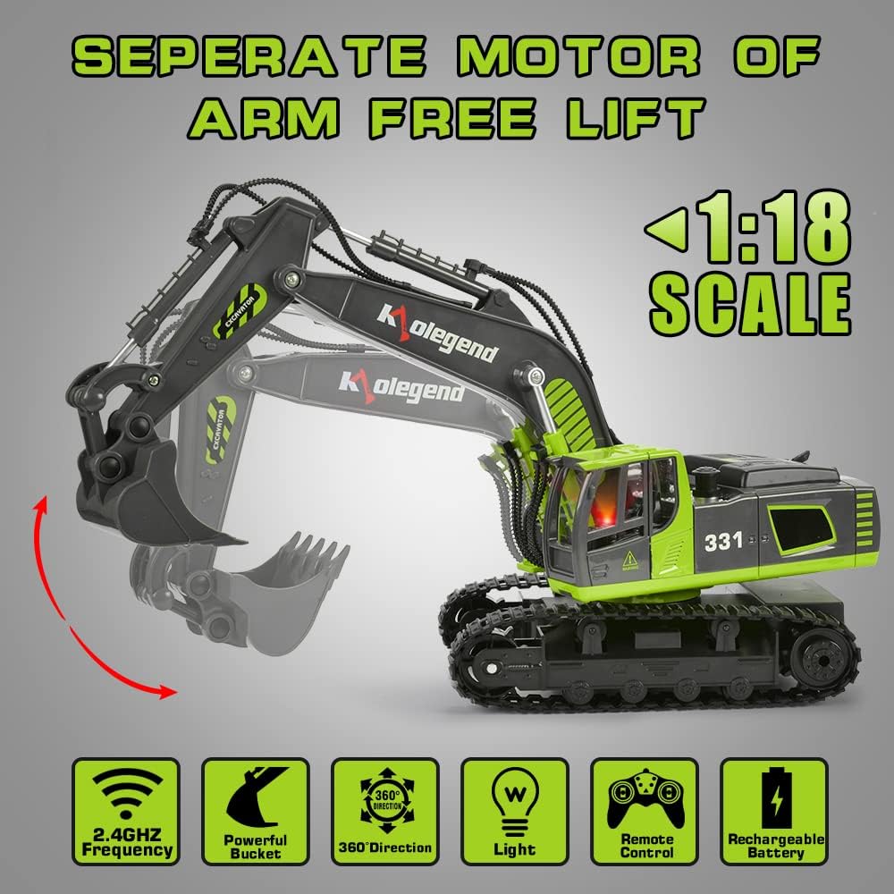 Remote Control Excavator Toy Truck 1/18 Scale H820