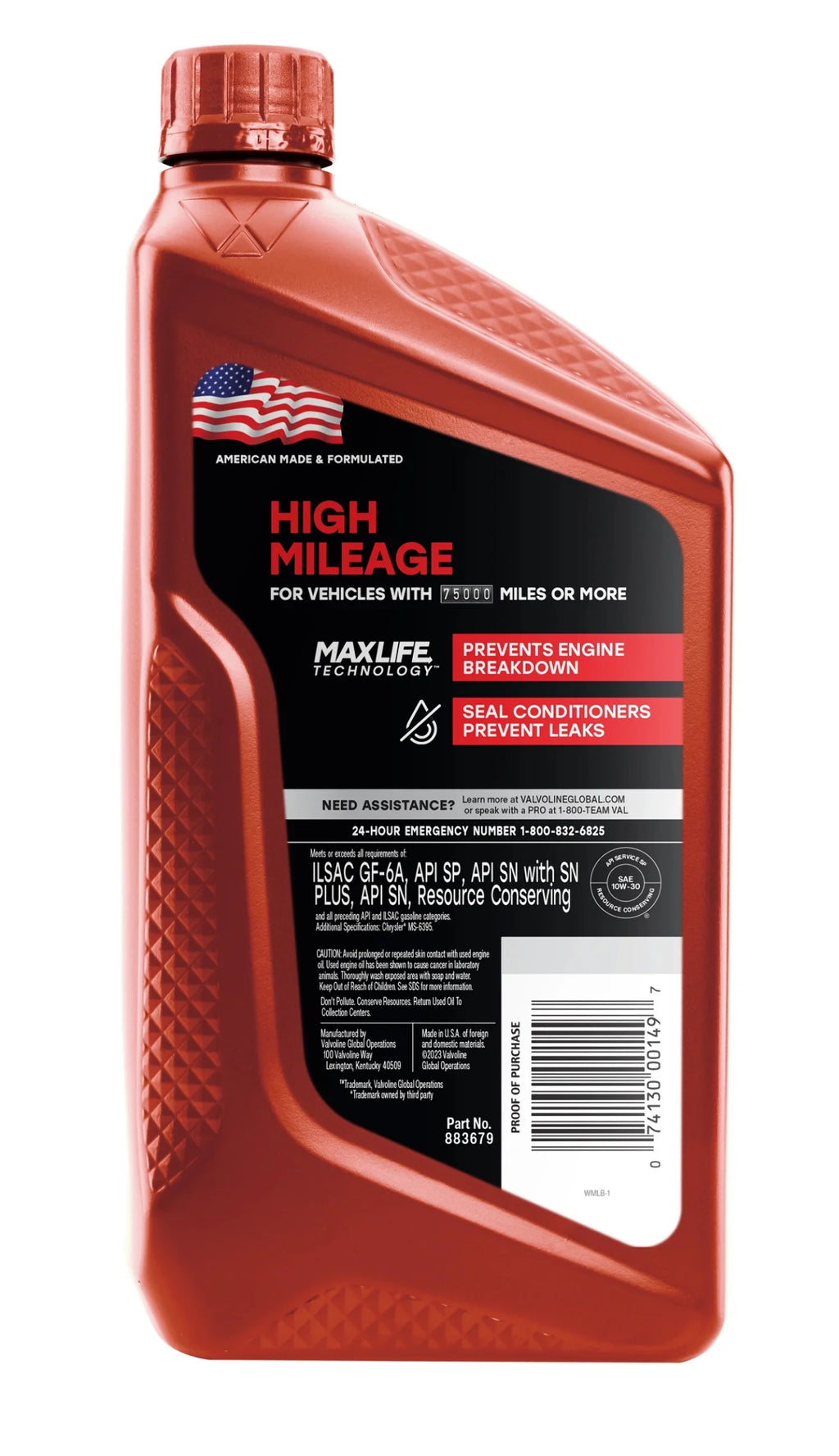 High Mileage 10W-30 Motor Oil J777