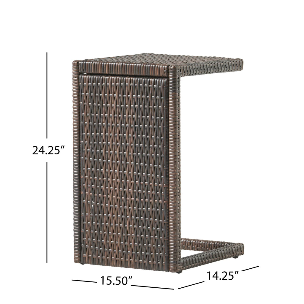 Multibrown Wicker Accent Table D720754