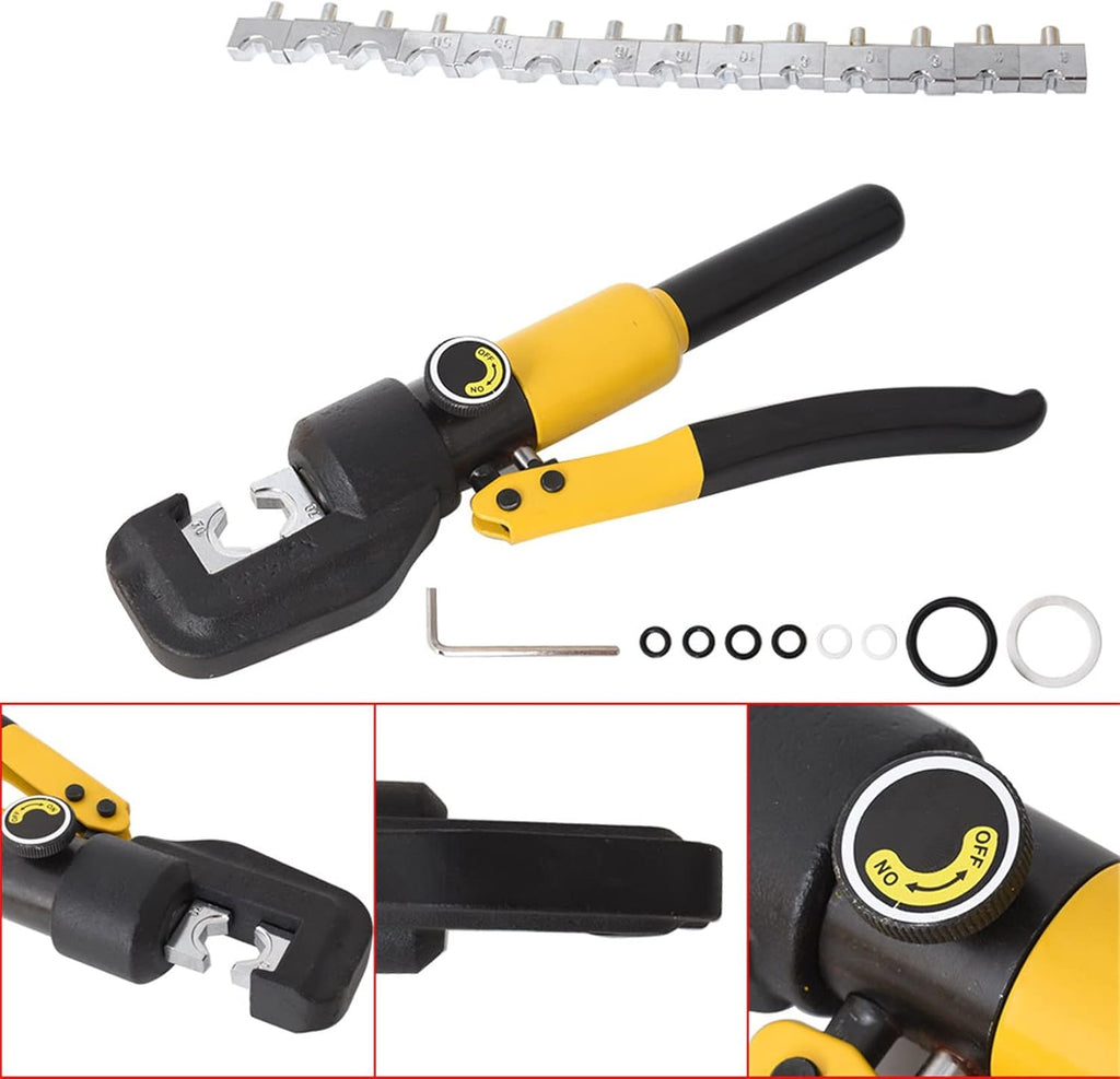 10 Ton Hydraulic Cable Crimper with 9 Dies T8066