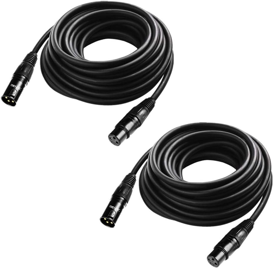 25 ft 3 Pin XLR Male to Female DMX Cable, 4 Pack J221299