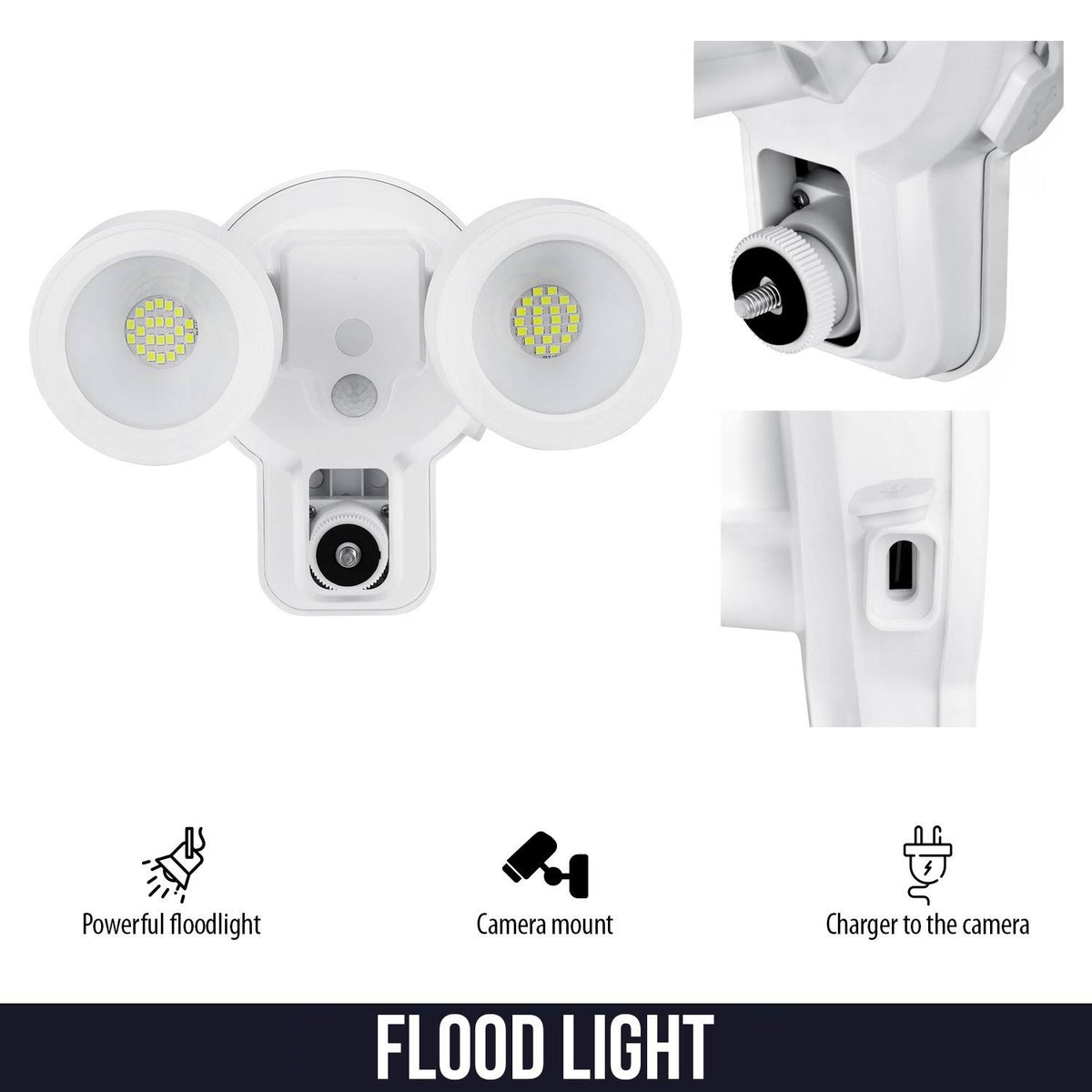 3-in-1 Floodlight, Charger and Mount (White) X745