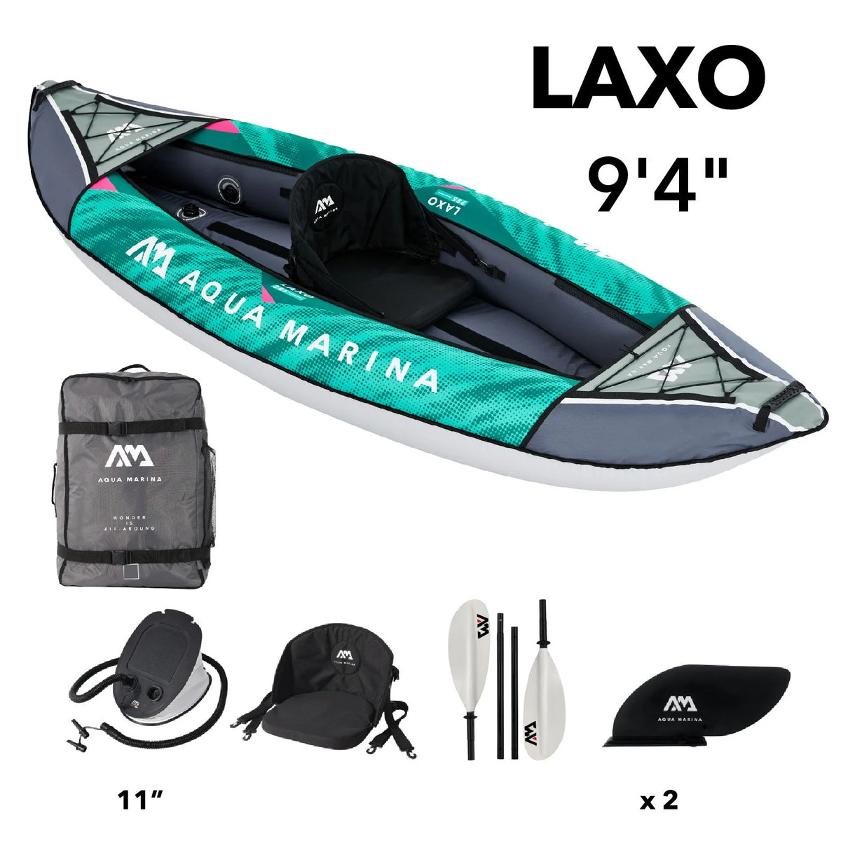 1 Person Inflatable Recreational Kayak with Carry Bag, Paddle, Fin, Pump & Safety Harness N137