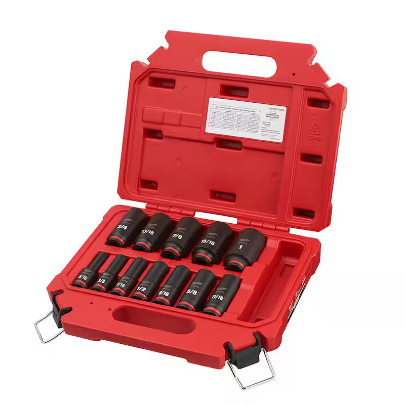 3/8 in. Drive 6 Point Impact Socket Set 12-Piece R358028
