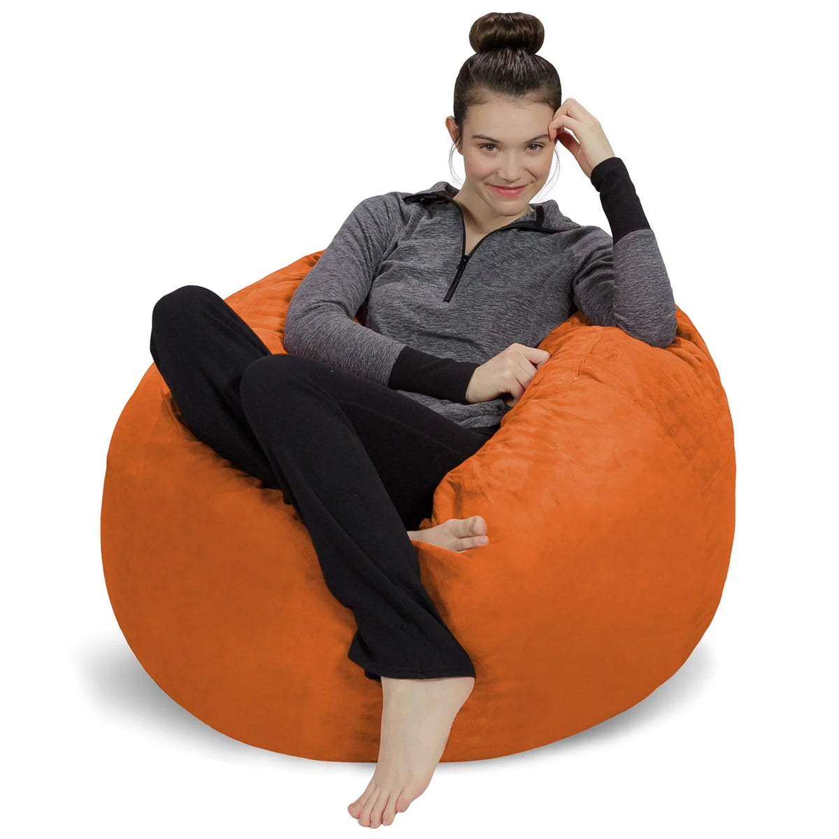 Charcoal 3 ft Memory Foam Bean Bag Chair F742740