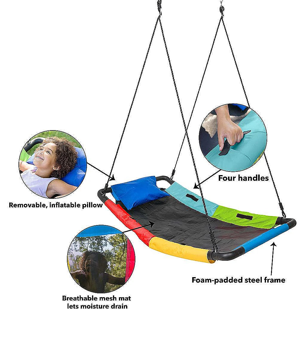 Platform Swing with Padded Steel Frame and Oxford Cloth Mat L16394