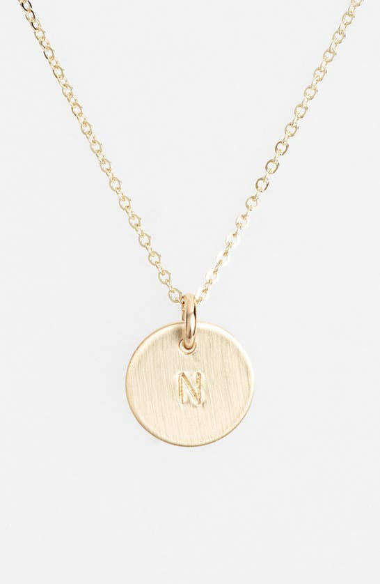 14K Gold Fill Initial Mini Circle Necklace L206819