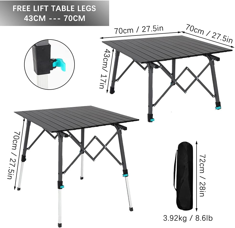 Portable Folding Camping Table with Aluminum Legs N141