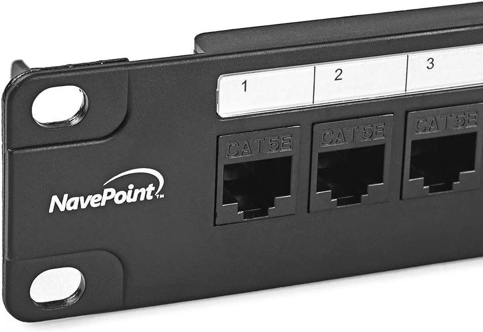 24-Port CAT5e UTP Patch Panel 1U with Keystones, Black, 2-Pack F115100