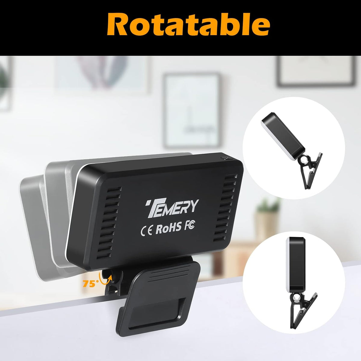 Dimmable Video Conference Lighting Kit with 3 Clips A665