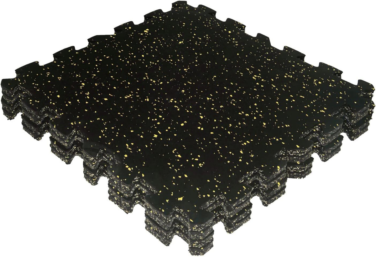 0.6'' Thick Interlocking Exercise Equipment Mat 19'' X 19'' 6 Tiles Rubber Flooring W63110