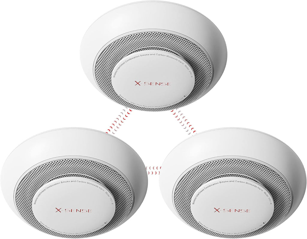 Wireless Interconnected Combination Smoke Carbon Monoxide Detector Alarm D814