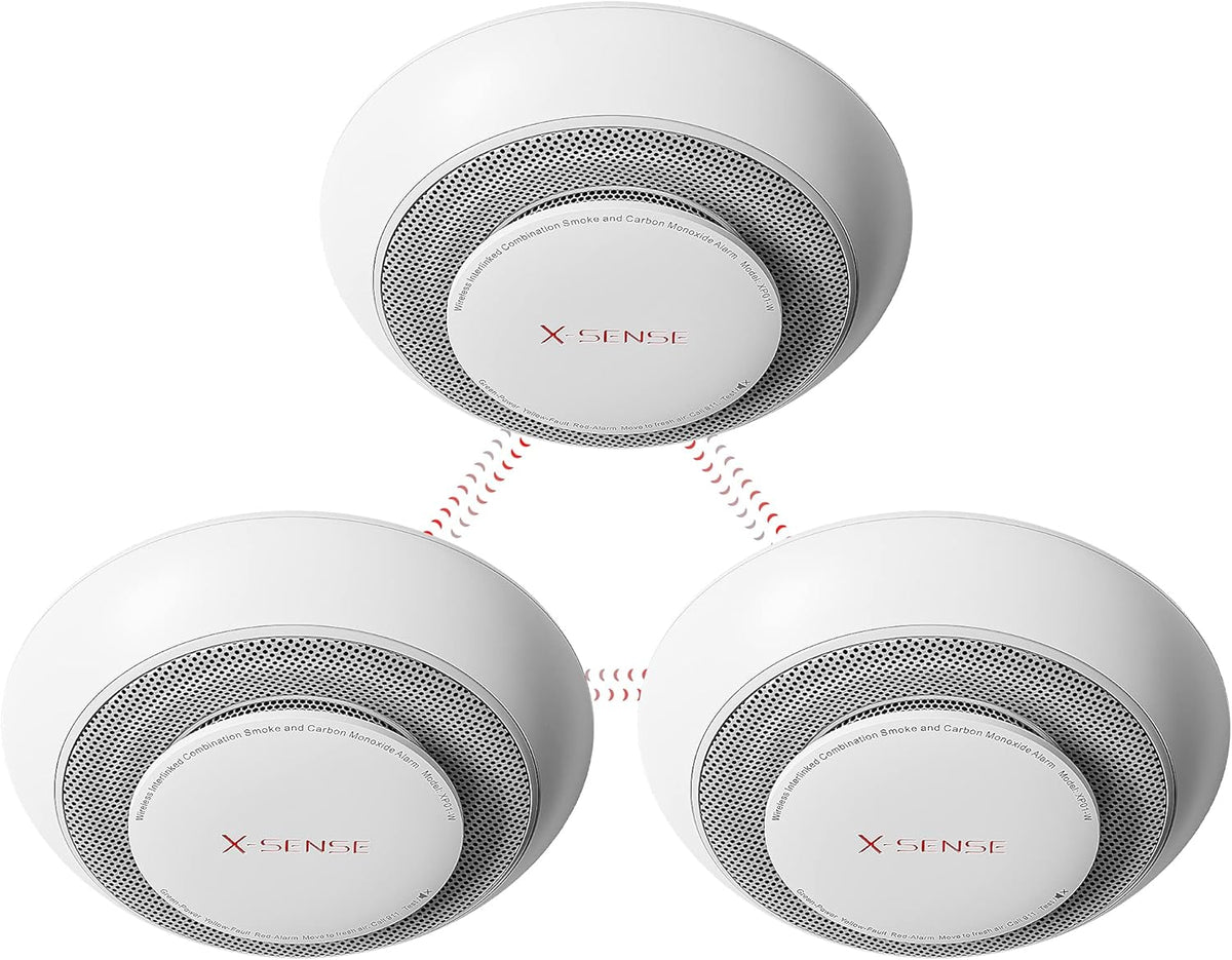 Wireless Interconnected Combination Smoke Carbon Monoxide Detector Alarm D814