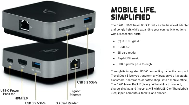USB-C Travel Dock 5 Port with HDMI SD Card Space Grey S61853