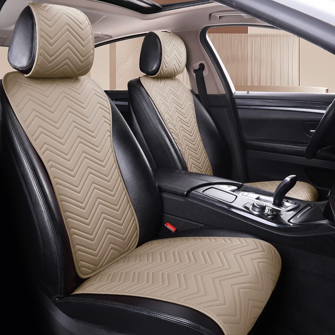 Beige Leather Car Seat Covers 11PCS Z93061