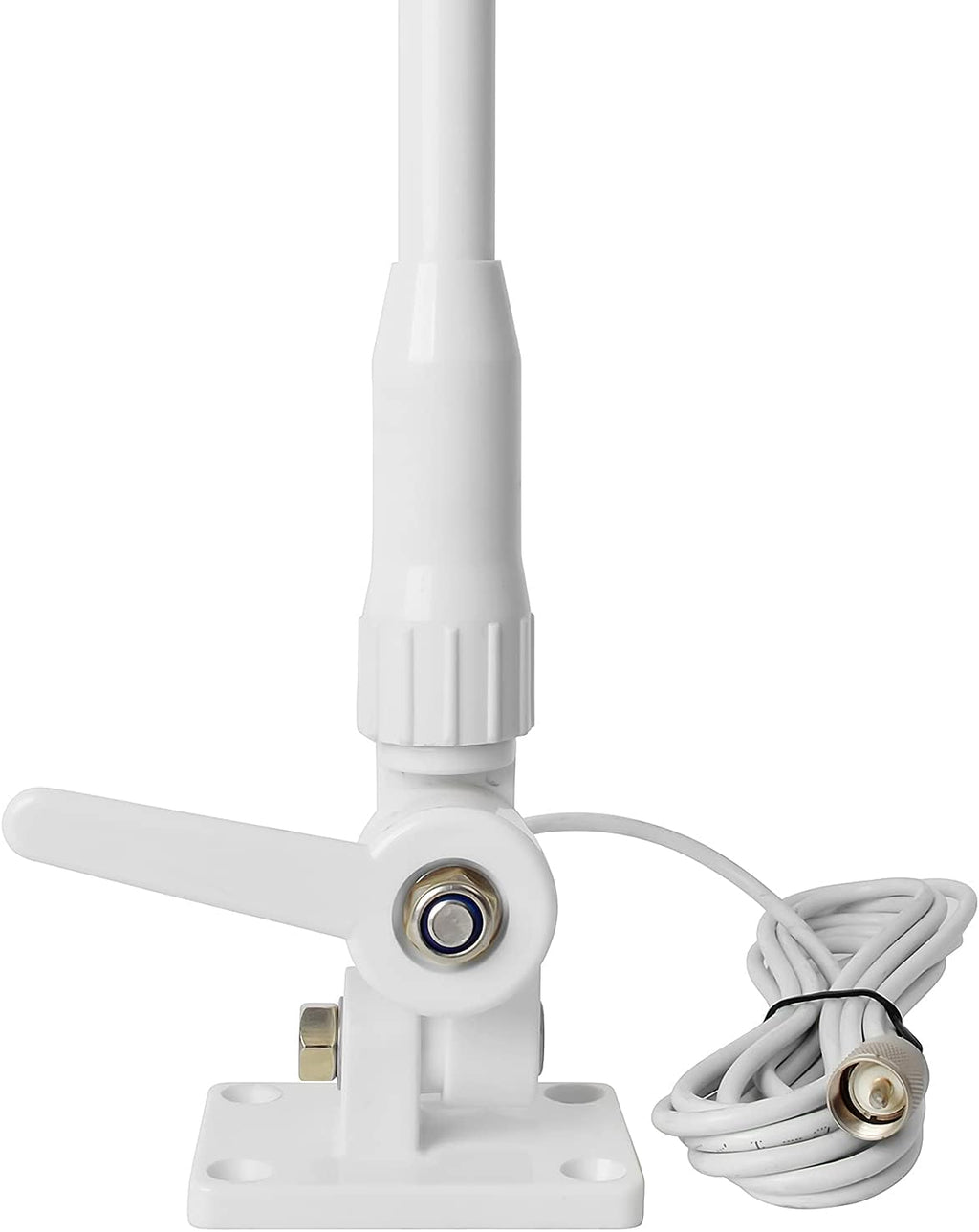 VHF 156-163MHz 50W 43inches 3dBi White Adjustable Marine Fiberglass Antenna with RG58 Cable W6944