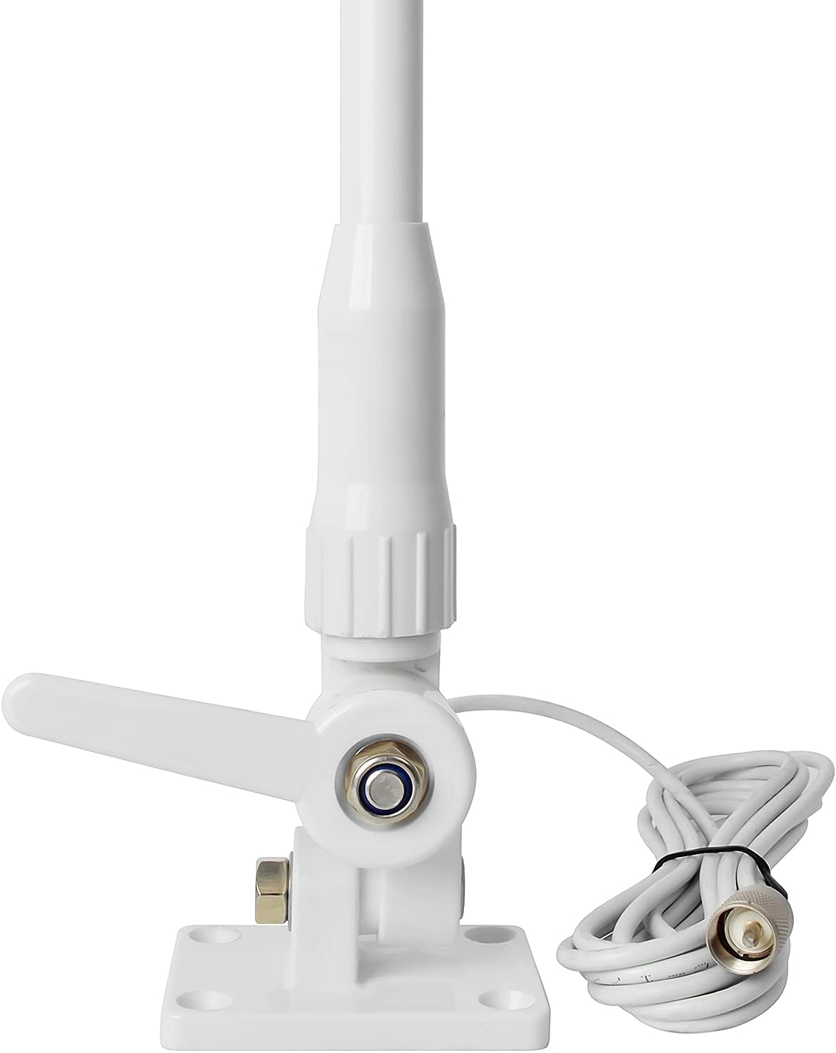 VHF 156-163MHz 50W 43inches 3dBi White Adjustable Marine Fiberglass Antenna with RG58 Cable W6944
