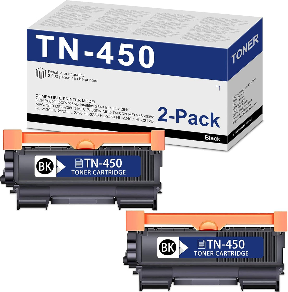 Compatible TN450 Toner Cartridge Black 2-Pack M238260