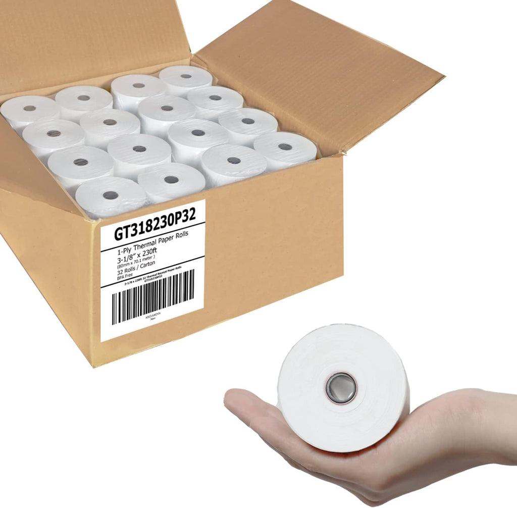 Thermal Paper Receipt Rolls 3 1/8 x 230 ft 32 Rolls N77739