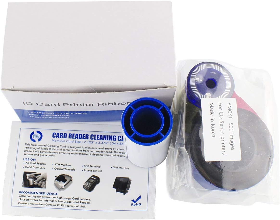 Color Ribbon Kit for Card Printer, YMCKT 500 Images L422
