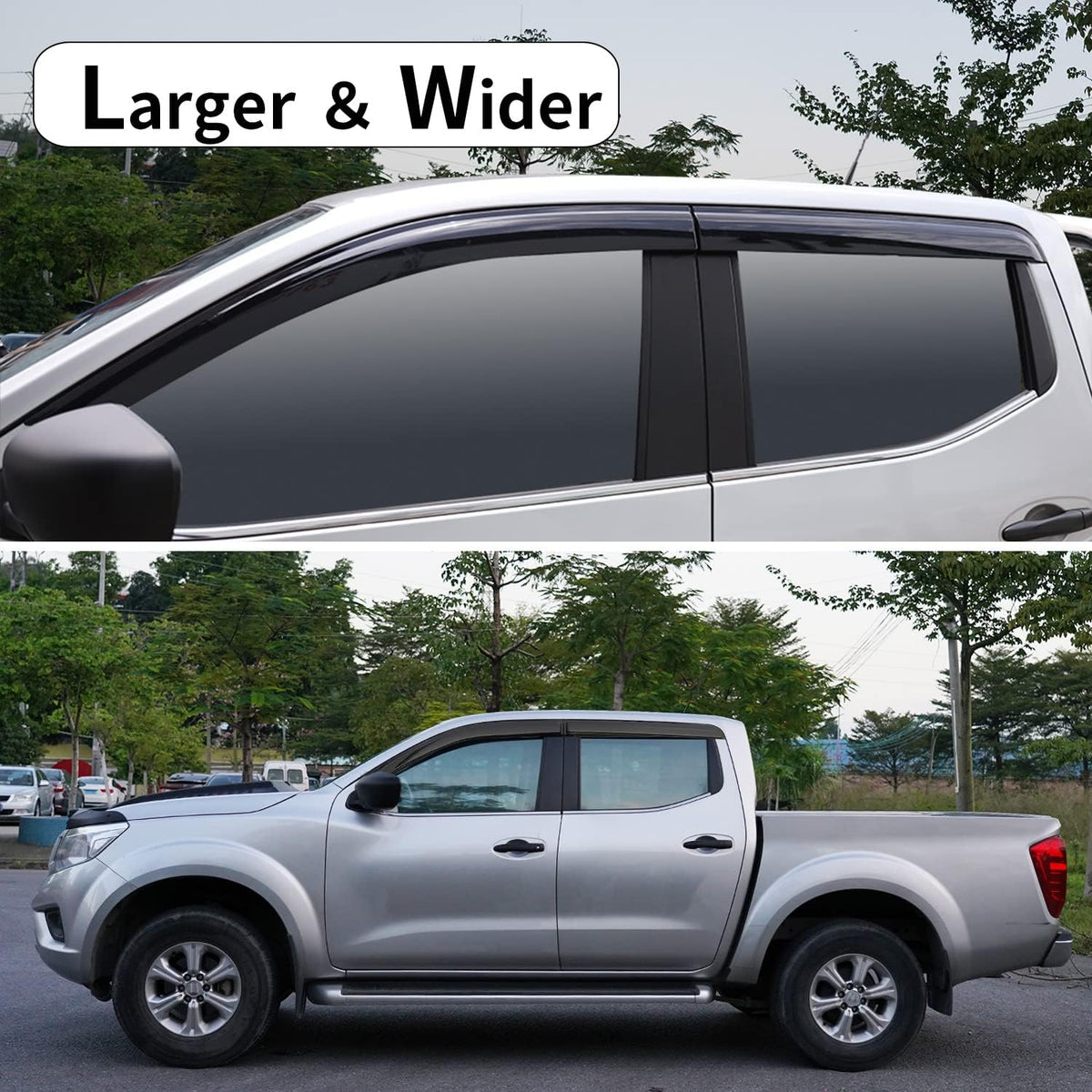 Tape-On Rain Guards Vent Visors Side Window Deflectors 4-Piece Set V907307
