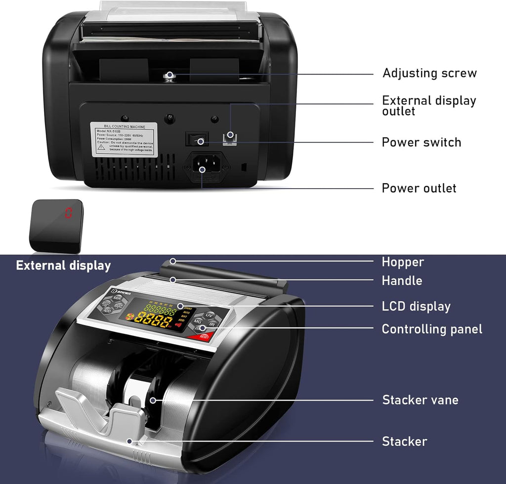Money Counter Machine with Counterfeit Bill Detector A9542