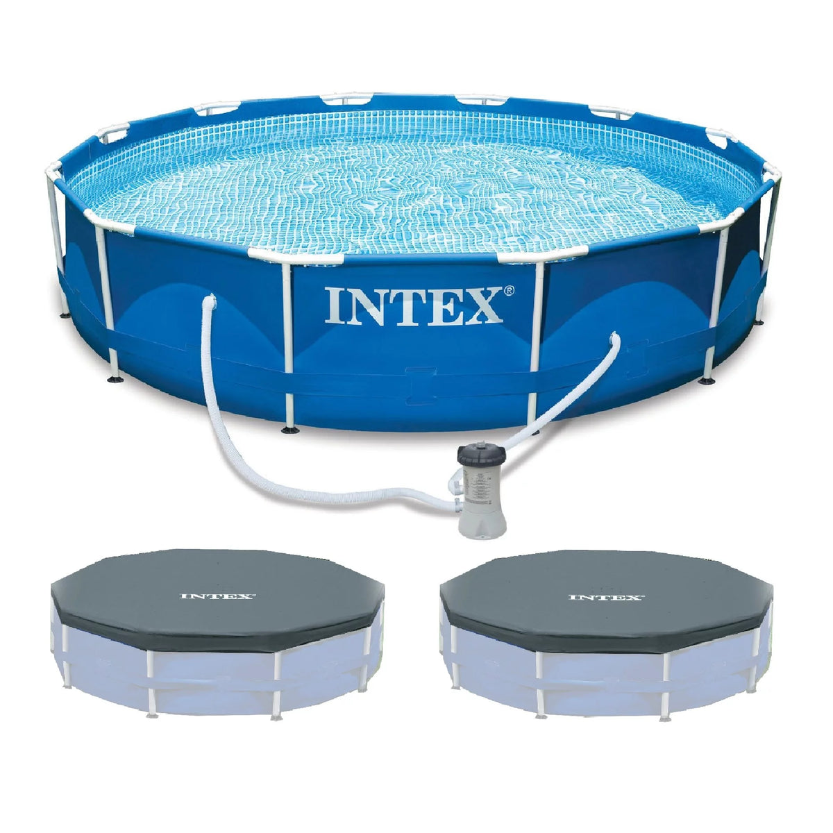 12'x30 Metal Frame Swimming Pool with Filter Pump X378913
