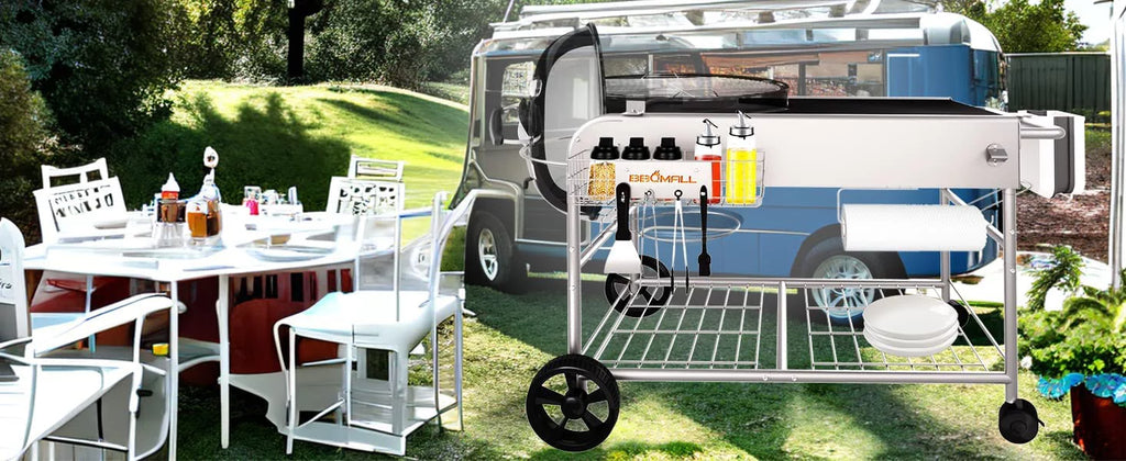 Grill Stand Cart for Charcoal Grills U36542