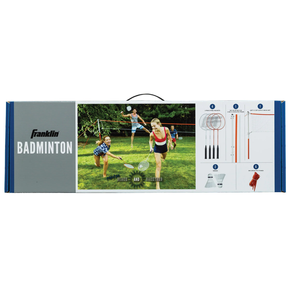 Badminton Net Starter Set with 4 Rackets and 2 Birdies S666