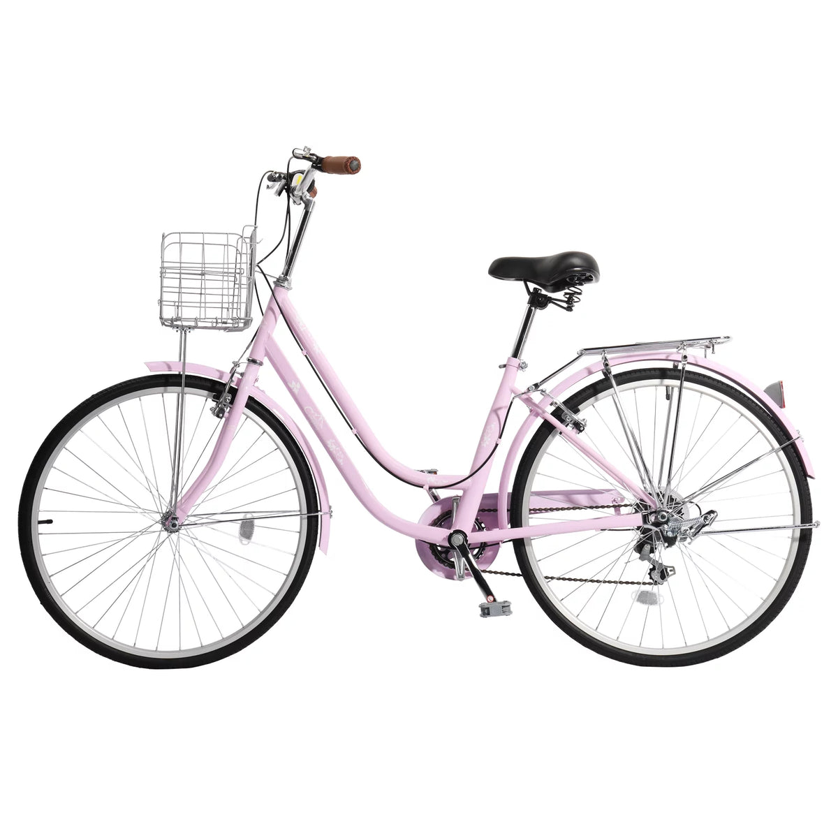 Pink 26in 7 Speed City Bike W7377