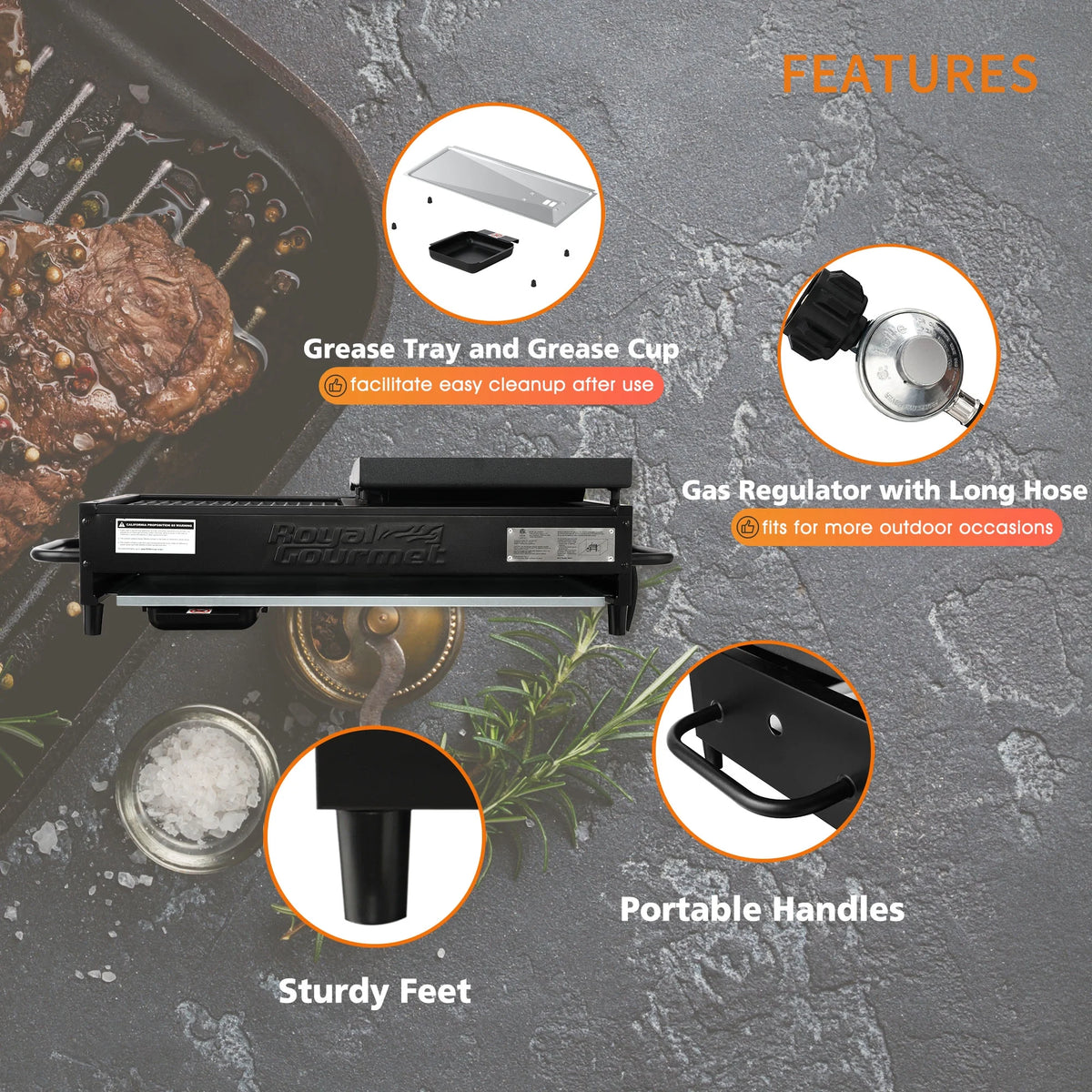 4-Burner Portable Gas Grill and Griddle Combo Z377503