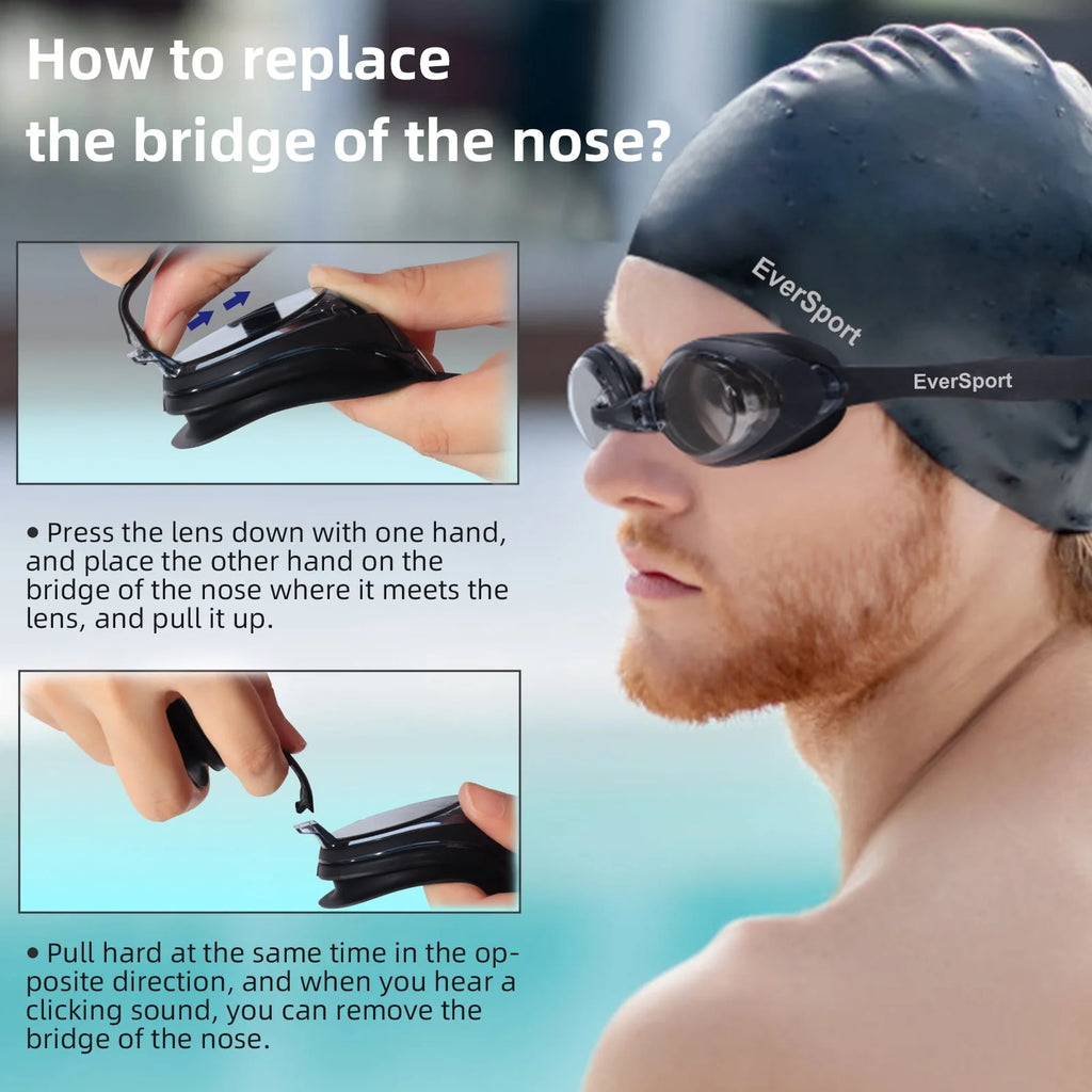Swim Goggle Anti-Fog No Leak with 3 Nose Pieces R57807