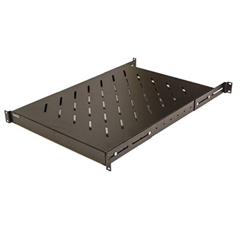 1U 19-inch Fixed 4-Post Rack Mount Server Shelf Black O200